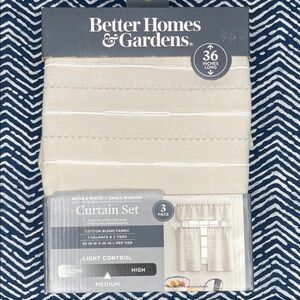 Better Homes And Gardens Beige and White Curtain Set